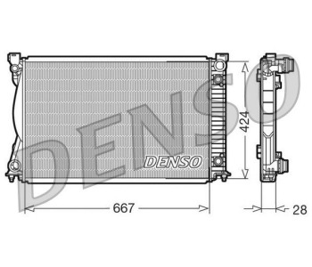 Радиатор, охлаждане на двигателя DENSO DRM05016 за BMW 3 Ser (E36) седан 1990 до 1998