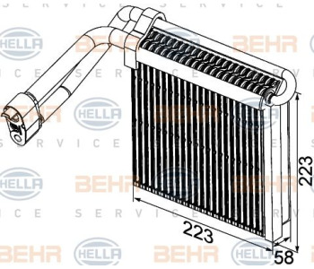 Топлообменник, отопление на вътрешното пространство HELLA 8FH 351 333-204 за BMW 5 Ser (E39) комби от 1997 до 2004
