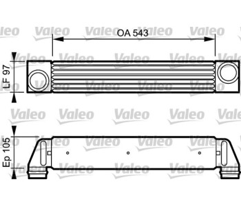 Интеркулер (охладител за въздуха на турбината) VALEO 818796 за BMW 5 Ser (E61) комби от 2004 до 2010