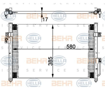 Кондензатор, климатизация HELLA 8FC 351 303-631 за BMW 7 Ser (F01, F02, F03, F04) от 2008 до 2015