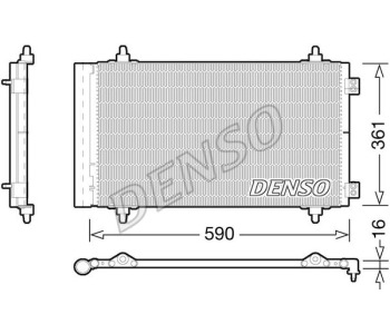 Кондензатор, климатизация DENSO DCN21025 за PEUGEOT 607 (9D, 9U) от 2000 до 2010