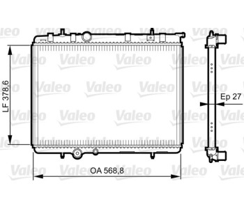 Радиатор, охлаждане на двигателя VALEO 735598 за PEUGEOT 307 (3E) Break комби от 2002 до 2008