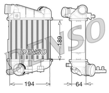 Интеркулер (охладител за въздуха на турбината) DENSO DIT09113 за FIAT PANDA (312, 319) от 2012