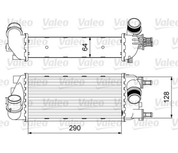 Интеркулер (охладител за въздуха на турбината) VALEO 818585 за FIAT PANDA (312, 519) ван от 2012