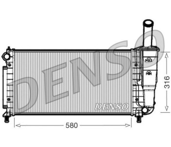 Радиатор, охлаждане на двигателя DENSO DRM09162 за FIAT PANDA (312, 319) от 2012