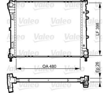 Радиатор, охлаждане на двигателя VALEO 735273 за FIAT PANDA (312, 319) от 2012