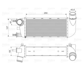Интеркулер (охладител за въздуха на турбината) VALEO 818582 за FIAT 500 (312) от 2007
