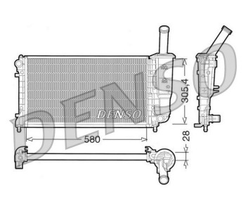 Радиатор, охлаждане на двигателя DENSO DRM09166 за FIAT 500L (351, 352) от 2012