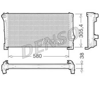 Радиатор, охлаждане на двигателя DENSO DRM09165 за FIAT 500L (351, 352) от 2012