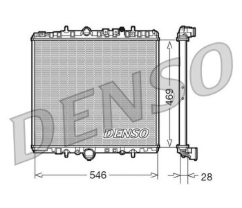 Радиатор, охлаждане на двигателя DENSO DRM09034 за FIAT BRAVA (182) от 1995 до 2001