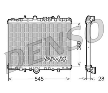 Радиатор, охлаждане на двигателя DENSO DRM09032 за FIAT BRAVA (182) от 1995 до 2001