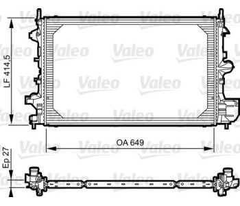 Радиатор, охлаждане на двигателя VALEO 735085 за SAAB 9-3 (YS3F) комби от 2005 до 2015