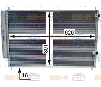 Кондензатор, климатизация HELLA 8FC 351 343-771 за FIAT DOBLO (223) товарен от 2001 до 2010