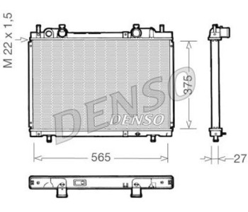 Радиатор, охлаждане на двигателя DENSO DRM09062 за FIAT DOBLO (223) товарен от 2001 до 2010