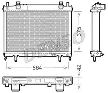 Радиатор, охлаждане на двигателя DENSO DRM09060 за FIAT DOBLO (223) товарен от 2001 до 2010