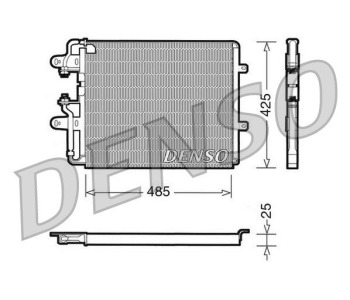 Кондензатор, климатизация DENSO DCN09041 за FIAT PUNTO (188) от 1999 до 2012