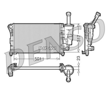 Радиатор, охлаждане на двигателя DENSO DRM09113 за FIAT DOBLO (263) платформа от 2010