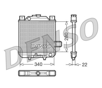 Топлообменник, отопление на вътрешното пространство DENSO DRR09075 за FIAT PUNTO GRANDE (199) от 2005 до 2012