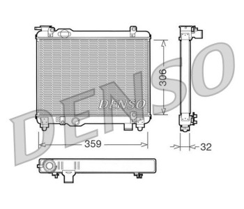 Радиатор, охлаждане на двигателя DENSO DRM09109 за FIAT PUNTO GRANDE EVO (199) от 2008 до 2012