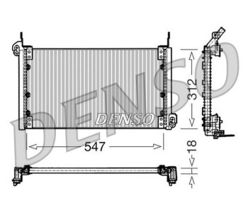 Кондензатор, климатизация DENSO DCN09082 за FIAT MULTIPLA (186) от 1999 до 2010