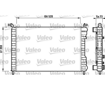 Радиатор, охлаждане на двигателя VALEO 732812 за FIAT SIENA I (178) от 1996 до 2012