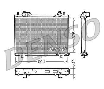 Радиатор, охлаждане на двигателя DENSO DRM09080 за FIAT PANDA (141) ван от 1986 до 2004