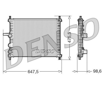Радиатор, охлаждане на двигателя DENSO DRM09083 за FIAT PANDA (169) от 2003 до 2012