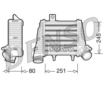 Интеркулер (охладител за въздуха на турбината) DENSO DIT09105 за FIAT PUNTO GRANDE (199) от 2005 до 2012