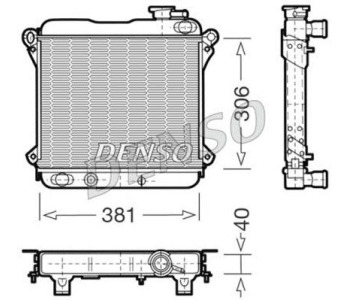 Радиатор, охлаждане на двигателя DENSO DRM09042 за FIAT SEICENTO (187) от 1997 до 2010