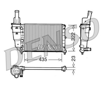 Радиатор, охлаждане на двигателя DENSO DRM09133 за FIAT TEMPRA (159) комби от 1990 до 1997