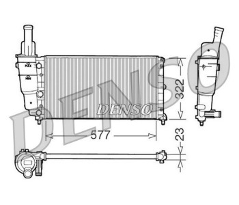 Радиатор, охлаждане на двигателя DENSO DRM09134 за FIAT TEMPRA (159) комби от 1990 до 1997
