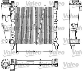 Радиатор, охлаждане на двигателя VALEO 811385 за FIAT UNO (146) от 1983 до 1995