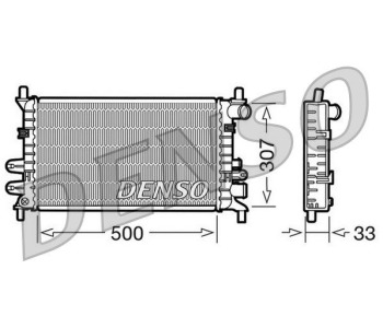 Радиатор, охлаждане на двигателя DENSO DRM10069 за FORD FOCUS C-MAX от 2003 до 2007