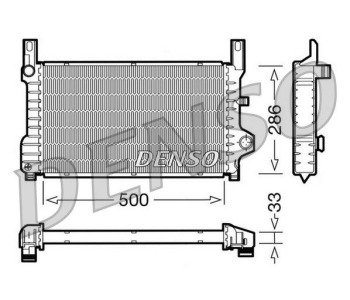 Радиатор, охлаждане на двигателя DENSO DRM10077 за FORD GRAND C-MAX (DXA/CB7, DXA/CEU) от 2010