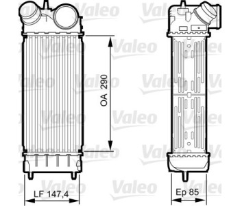 Интеркулер (охладител за въздуха на турбината) VALEO 818241 за FORD FIESTA VI ван от 2009 до 2017