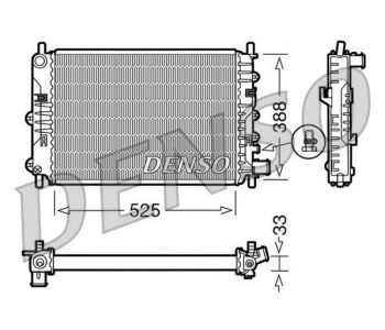Радиатор, охлаждане на двигателя DENSO DRM10062 за FORD KA (RL2) кабрио от 2003 до 2005