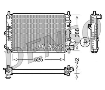 Радиатор, охлаждане на двигателя DENSO DRM10063 за FORD KA (RB) от 1996 до 2008