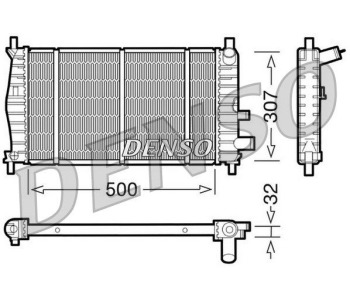 Радиатор, охлаждане на двигателя DENSO DRM10087 за FORD MAVERICK от 2001
