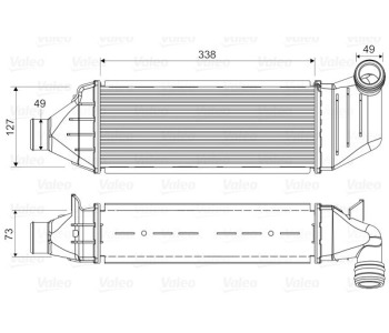Интеркулер (охладител за въздуха на турбината) VALEO 818327 за FORD MONDEO II (BAP) лифтбек от 1996 до 2000