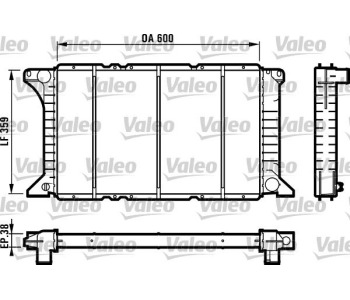 Радиатор, охлаждане на двигателя VALEO 731492 за FORD TRANSIT (E) товарен от 1991 до 1994