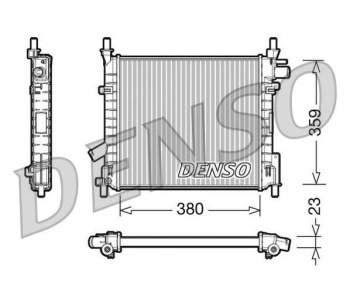 Радиатор, охлаждане на двигателя DENSO DRM10098 за FORD TRANSIT (E) платформа от 1994 до 2000