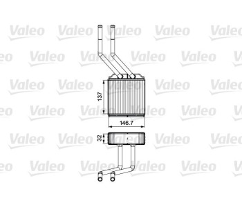 Топлообменник, отопление на вътрешното пространство VALEO 811520 за FORD TRANSIT (FA) товарен от 2000 до 2006