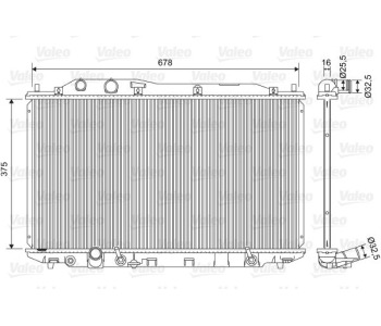 Радиатор, охлаждане на двигателя VALEO 701570 за HONDA CIVIC VII (ES, ET) седан от 2000 до 2006
