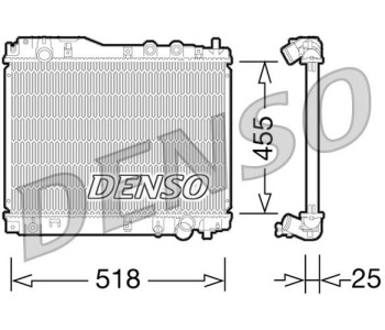 Радиатор, охлаждане на двигателя DENSO DRM40105 за HONDA CIVIC VIII (FN, FK) хечбек от 2005 до 2011