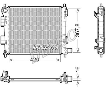 Радиатор, охлаждане на двигателя DENSO DRM44019 за MAZDA 2 (DE) от 2007 до 2015