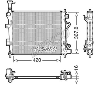 Радиатор, охлаждане на двигателя DENSO DRM44027 за MAZDA 6 (GG) хечбек от 2002 до 2008