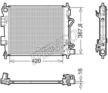 Радиатор, охлаждане на двигателя DENSO DRM44012 за MAZDA RX-8 (SE, FE) от 2003 до 2012