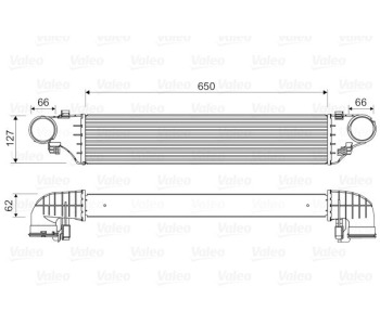 Интеркулер (охладител за въздуха на турбината) VALEO 818552 за MERCEDES CLK (W209, C209) от 2002 до 2009