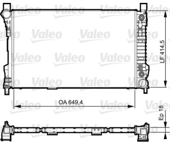 Радиатор, охлаждане на двигателя VALEO 735144 за MERCEDES C (S203) комби от 2001 до 2007