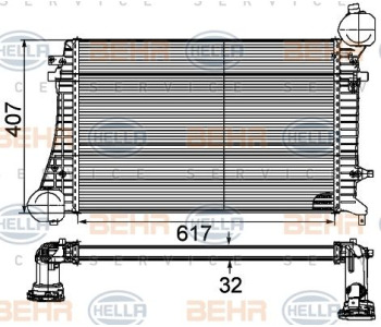 Радиатор, охлаждане на двигателя HELLA 8MK 376 749-554 за MERCEDES C (S204) комби от 2007 до 2014